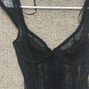 Black lace corset top